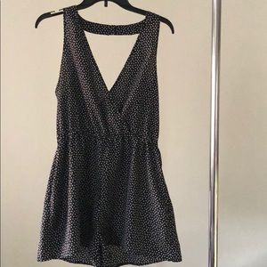 Polka Dot black and white romper